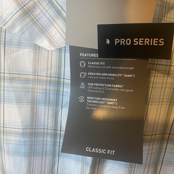 NWT Ariat Shirt Tan Blue Plaid Pearl Snap Button Up Western Pro Fit Mens XL - Picture 7 of 11